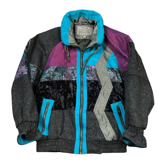 International Outerwear Vintage 80s Asymmetrical Windbreaker Jacket Womens Small - Picture 1 of 4